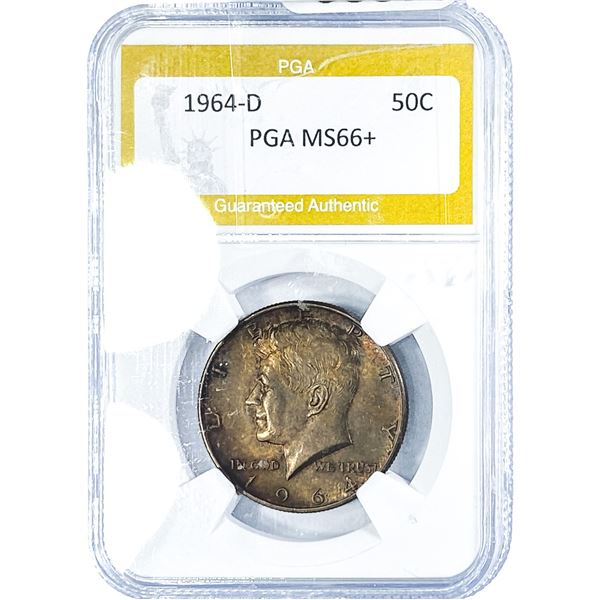 1964-D Kennedy Half Dollar PGA MS66+