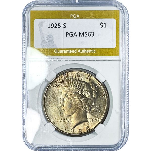 1925-S Silver Peace Dollar PGA MS63