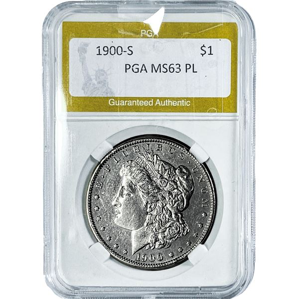 1900-S Morgan Silver Dollar PGA MS63 PL