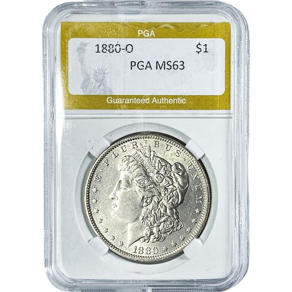 1880-O Morgan Silver Dollar PGA MS63