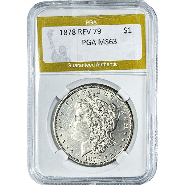 1878 Rev 79 Morgan Silver Dollar PGA MS63