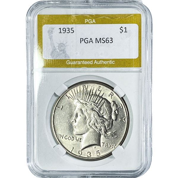 1935 Silver Peace Dollar PGA MS63