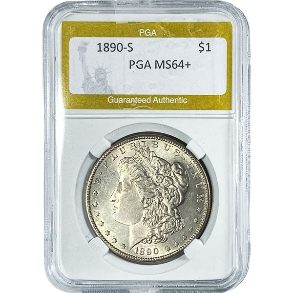 1890-S Morgan Silver Dollar PGA MS64+