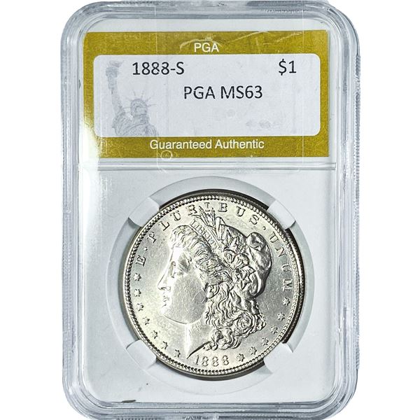 1888-S Morgan Silver Dollar PGA MS63