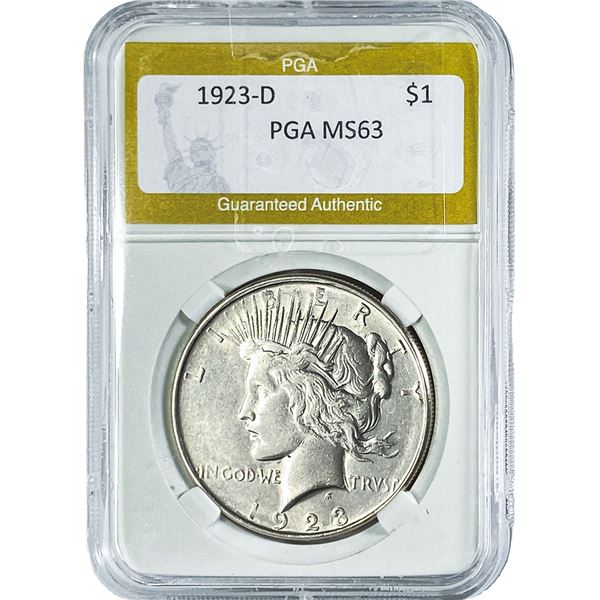 1923-D Silver Peace Dollar PGA MS63
