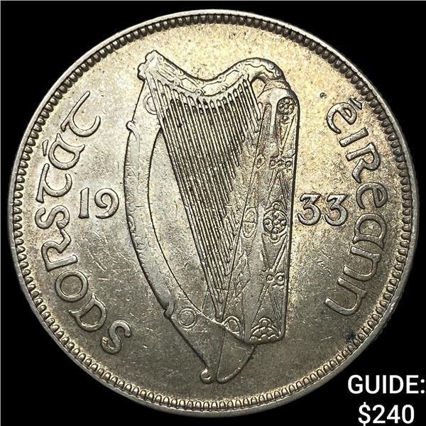 1933 Ireland Silver 1/2 Crown