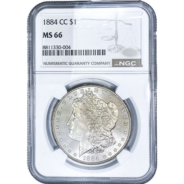 1884-CC Morgan Silver Dollar NGC MS66