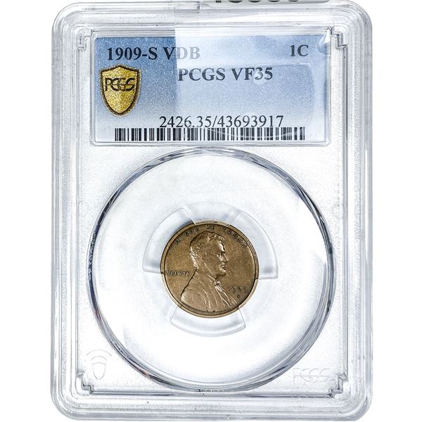 1909-S Wheat Cent PCGS VF35 VDB