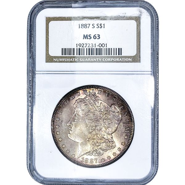 1887-S Morgan Silver Dollar NGC MS63