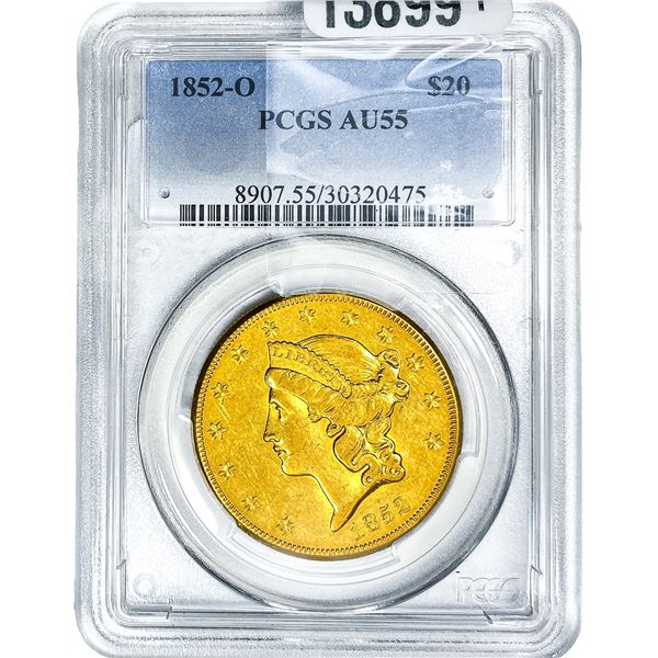 1852-O $20 Gold Double Eagle PCGS AU55