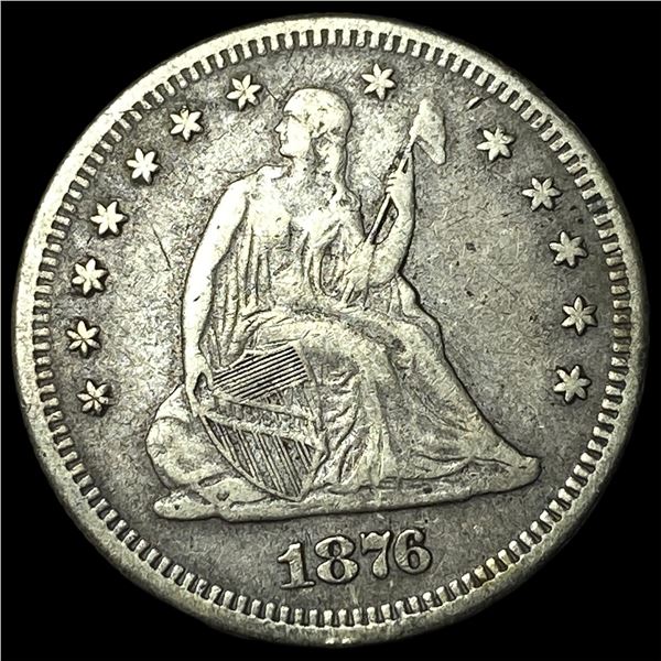 1876-S Silver Seated Liberty Quarter NEARLY  UNCIRCULATED