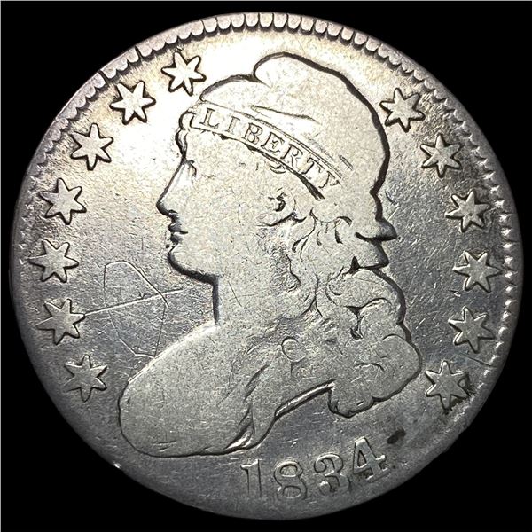 1834 Silver Capped Bust Half Dollar NICELY  CIRCULATED