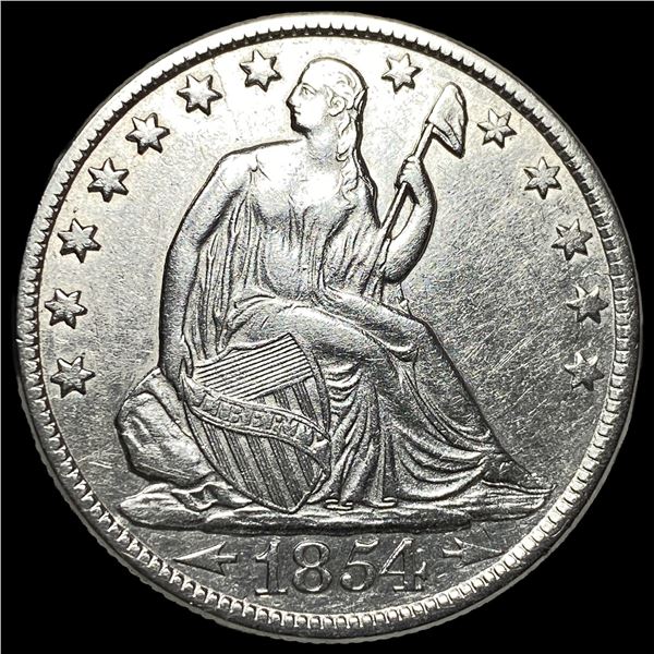 1854-O Silver Seated Liberty Half Dollar  CHOICE AU