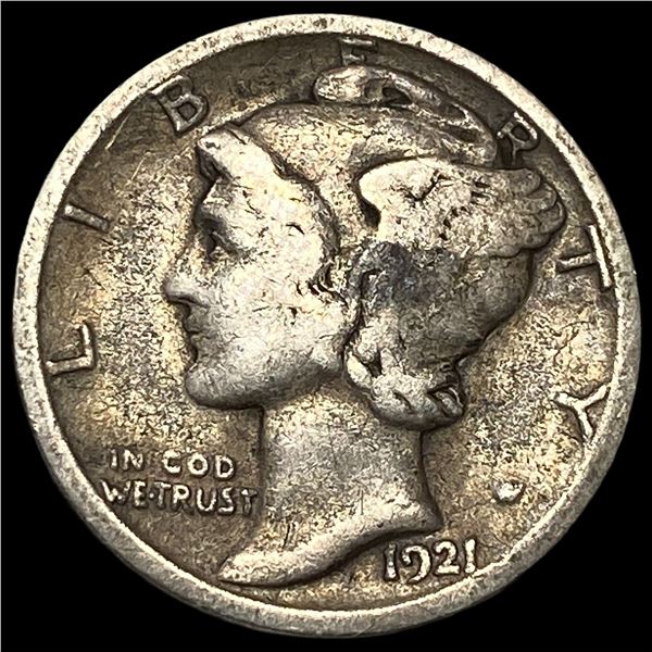 1921-D Silver Mercury Dime ABOUT UNCIRCULATED