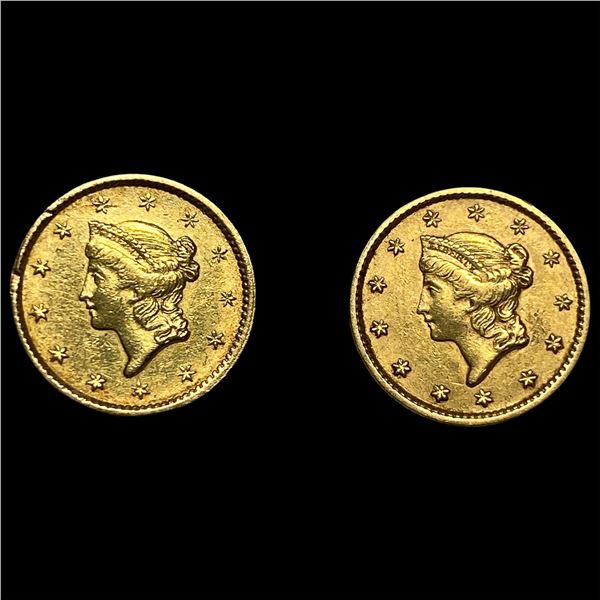 1851 Gold $1 Liberty Head 1853 Gold $1  Liberty Head CLOSELY UNCIRCULATED