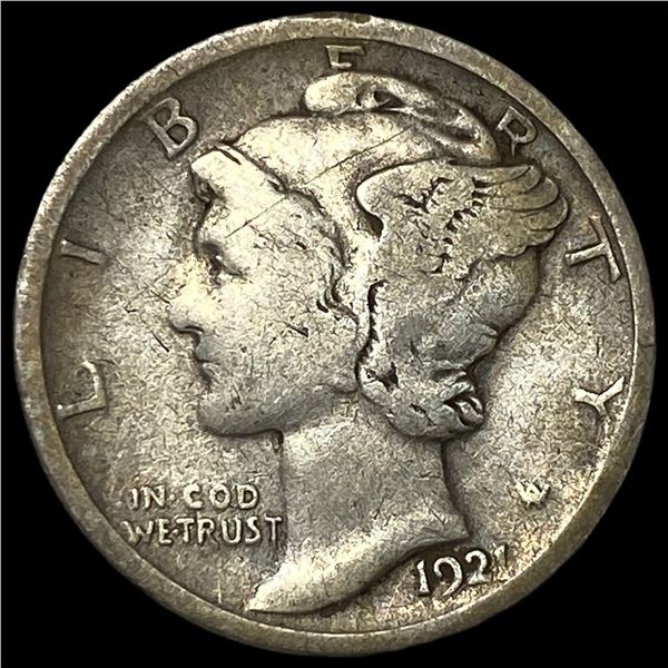 1921 Silver Mercury Dime LIGHTLY CIRCULATED
