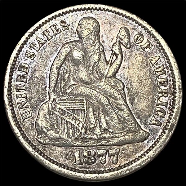 1877 Seated Liberty Dime LIGHTLY CIRCULATED