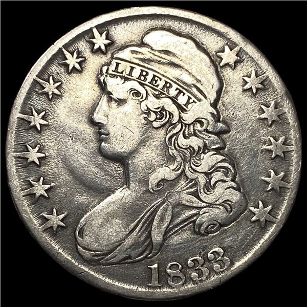 1833 Silver Capped Bust Half Dollar NEARLY  UNCIRCULATED