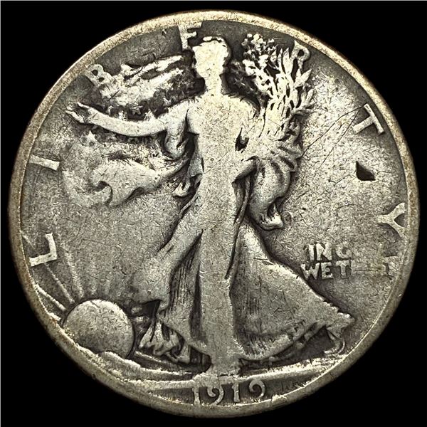 1919-S Silver Walking Liberty Half Dollar  LIGHTLY CIRCULATED
