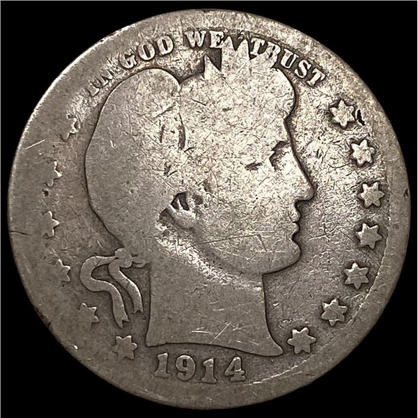 1914-D Silver Barber Half Dollar NICELY  CIRCULATED