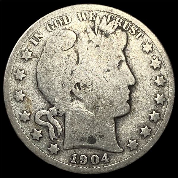 1904-S Silver Barber Half Dollar LIGHTLY  CIRCULATED