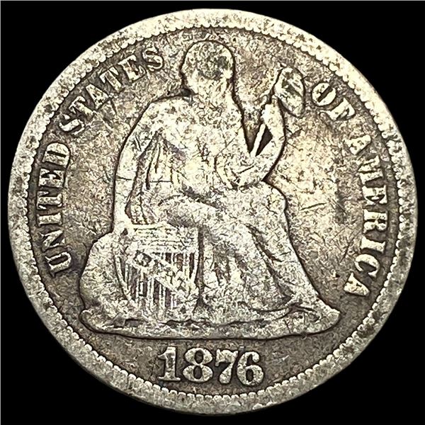 1876-CC Silver Seated Liberty Dime LIGHTLY  CIRCULATED