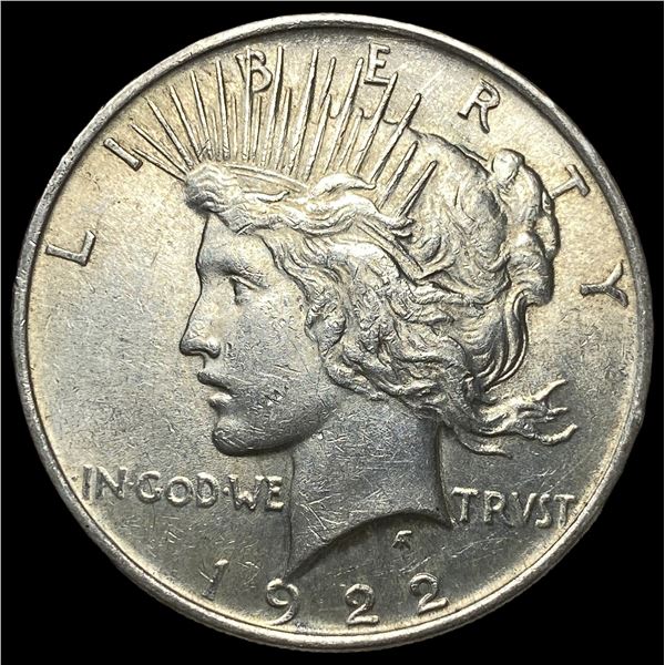 1922-S Silver Peace Dollar CHOICE AU