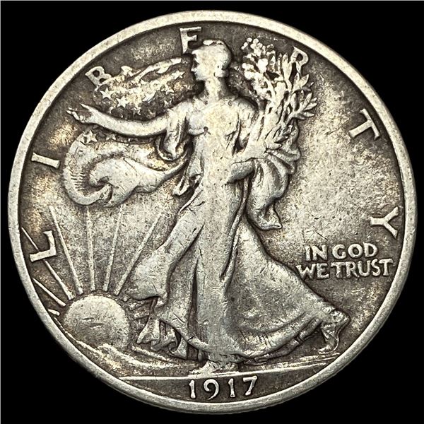 1917-S Silver Walking Liberty Half Dollar  LIGHTLY CIRCULATED