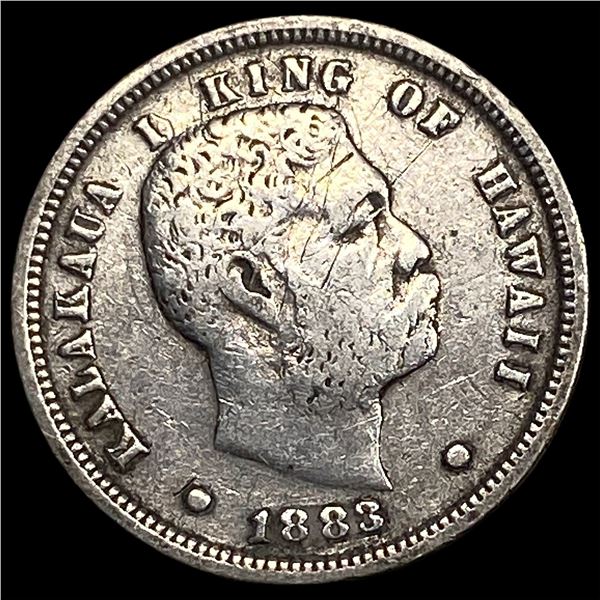 1883 Silver Dime Hawaii Kalakaua I NEARLY  UNCIRCULATED