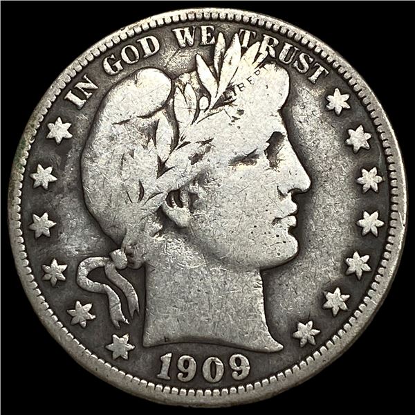 1909 Barber Half Dollar LIGHTLY CIRCULATED