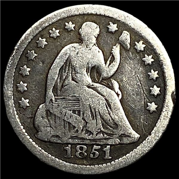 1851-O Silver Half Dime LIGHTLY CIRCULATED