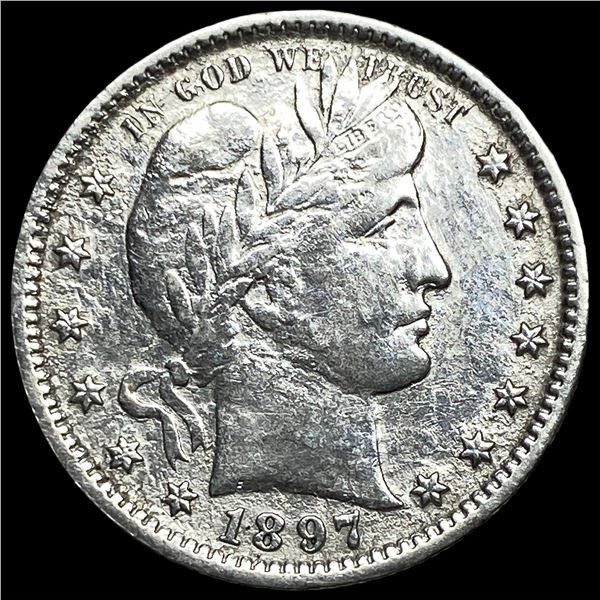 1897 Silver Barber Quarter CLOSELY  UNCIRCULATED