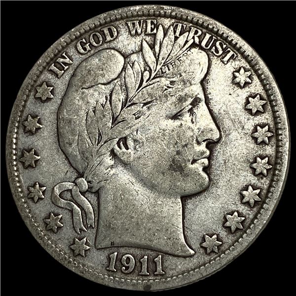 1911-S Silver Barber Half Dollar ABOUT  UNCIRCULATED