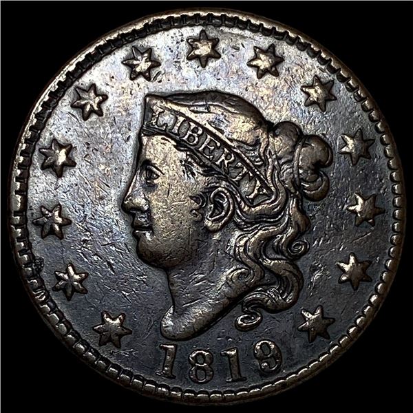 1819 Coronet Head Large Cent NEARLY  UNCIRCULATED
