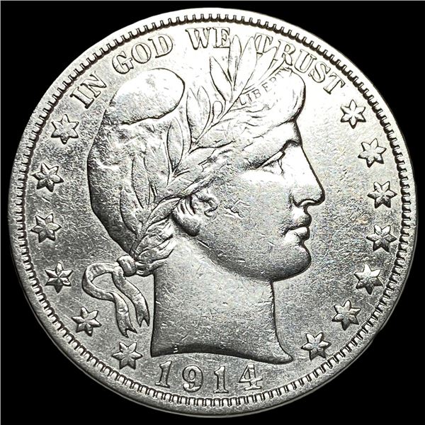 1914-S Silver Barber Half Dollar CLOSELY  UNCIRCULATED