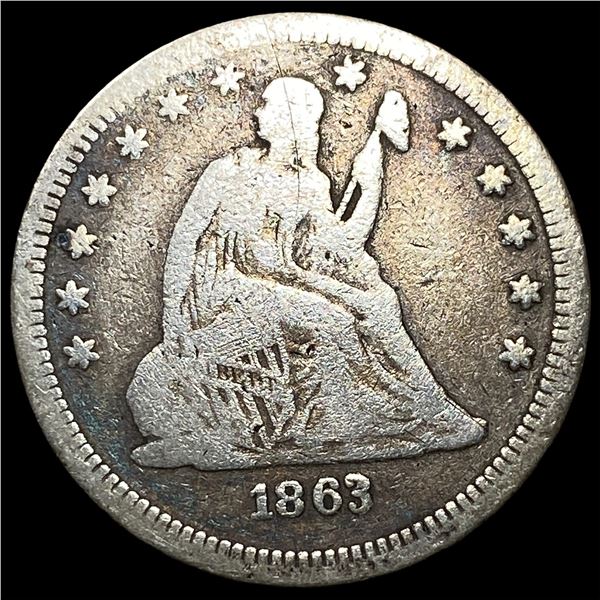 1863 Seated Liberty Quarter LIGHTLY  CIRCULATED
