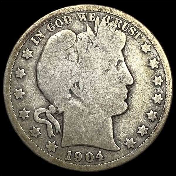 1904-S Silver Barber Half Dollar LIGHTLY  CIRCULATED