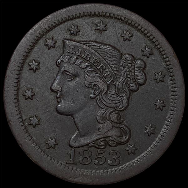 1853 Braided Hair Large Cent CHOICE AU