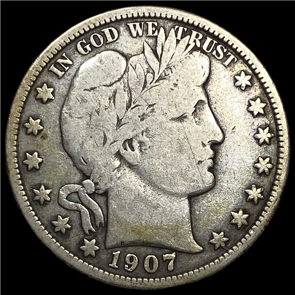 1907-D Silver Barber Half Dollar LIGHTLY  CIRCULATED