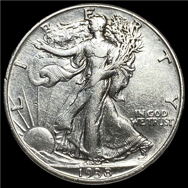 1938-D Silver Half Dollar Walking Liberty  CLOSELY UNCIRCULATED