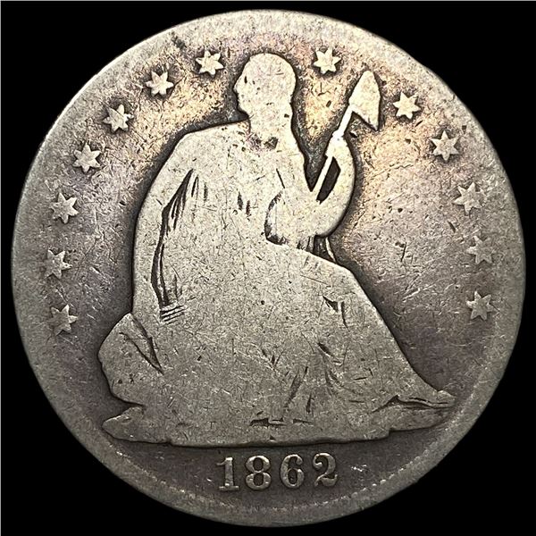 1862 Seated Liberty Half Dollar NICELY  CIRCULATED