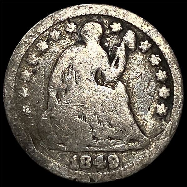 1849 Seated Liberty Half Dime NICELY  CIRCULATED