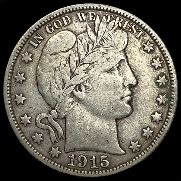 1915-S Silver Barber Half Dollar LIGHTLY  CIRCULATED
