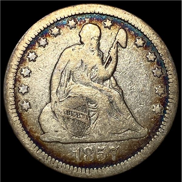 1857 Seated Liberty Quarter LIGHTLY  CIRCULATED