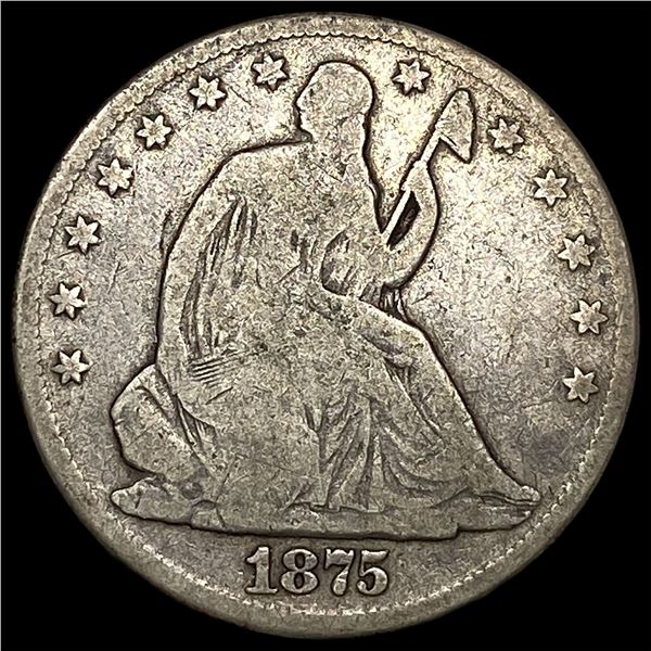 1875 Seated Liberty Half Dollar LIGHTLY  CIRCULATED