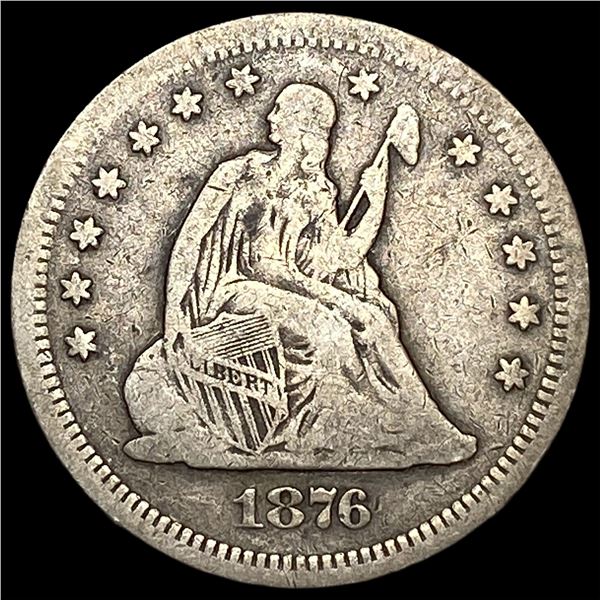1876-S Silver Seated Liberty Quarter LIGHTLY  CIRCULATED