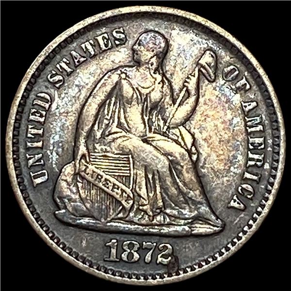 1872 Silver Half Dime LIGHTLY CIRCULATED