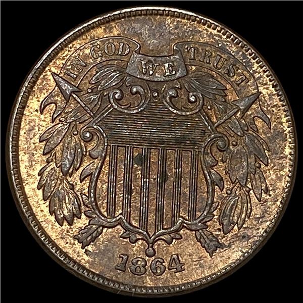 1864 Copper 2-Cent Piece LIGHTLY CIRCULATED