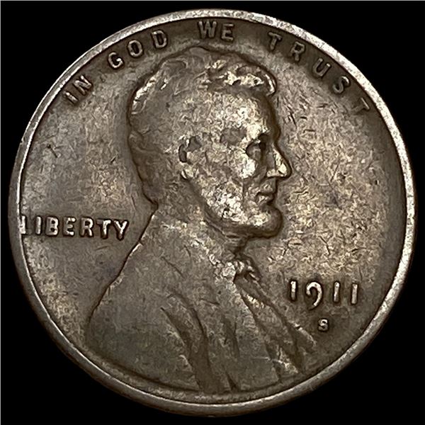 1911-S Lincoln Wheat Cent LIGHTLY CIRCULATED