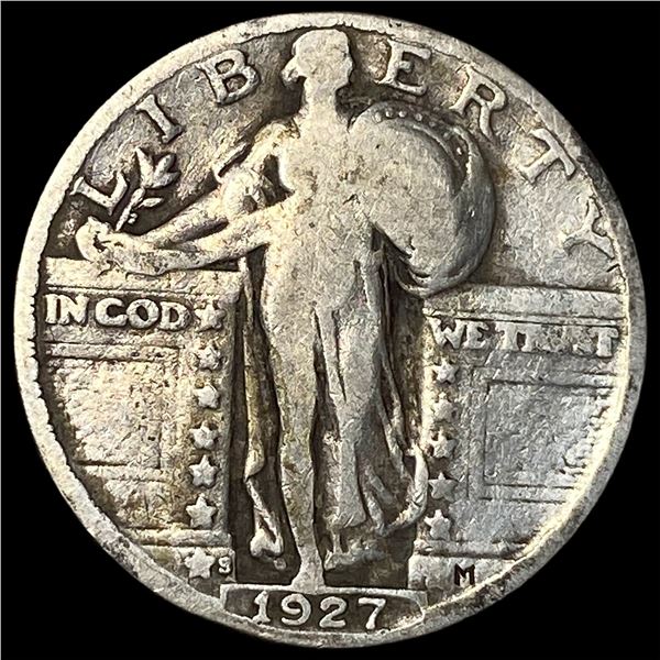 1927-S Silver Standing Liberty Quarter  LIGHTLY CIRCULATED